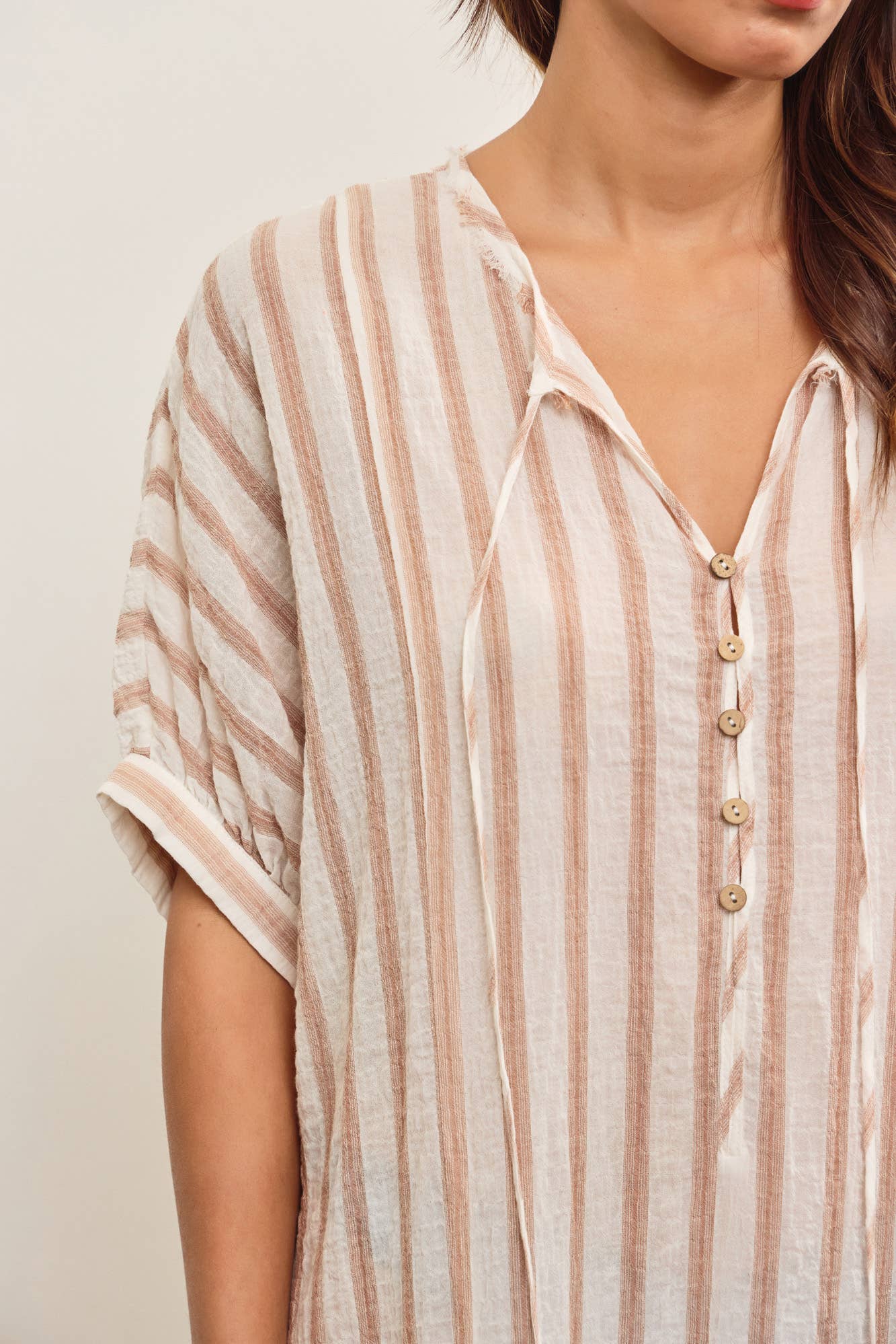 Front Button Closure with Tied Tunic Dress