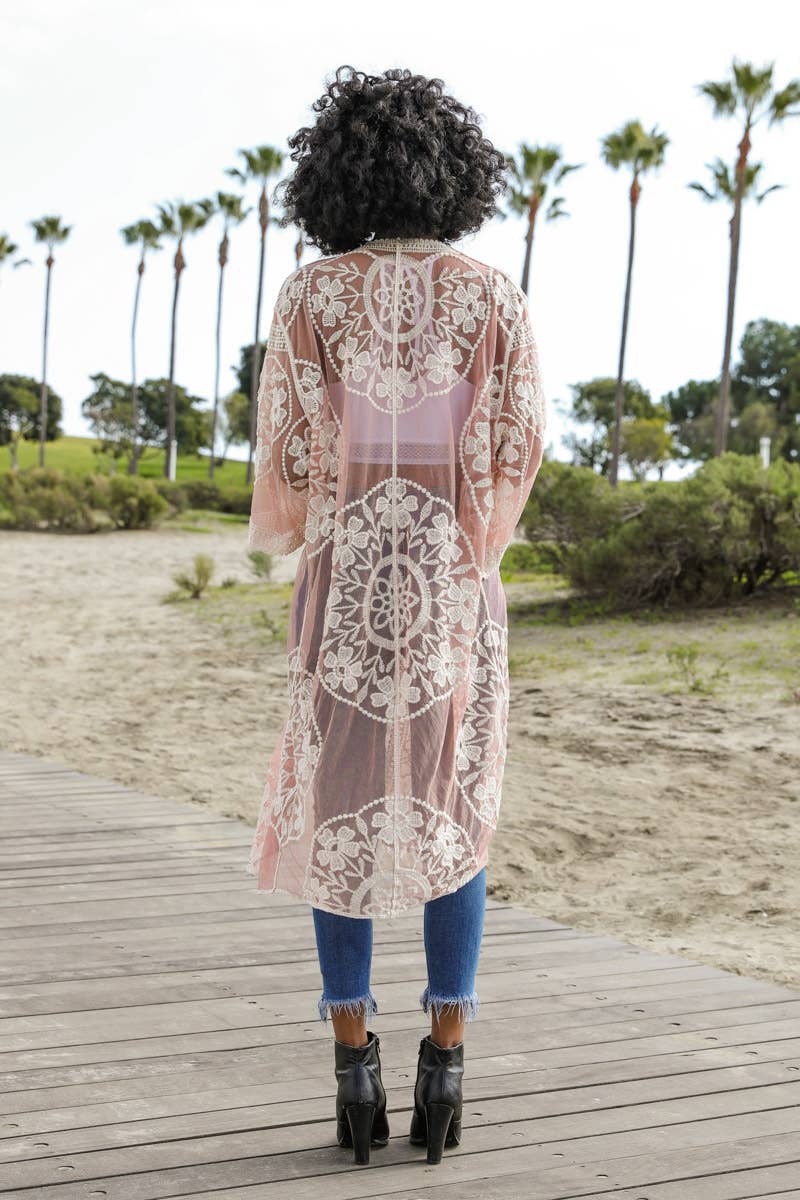 Bohemian Lace Kimono Beach Cover-Up