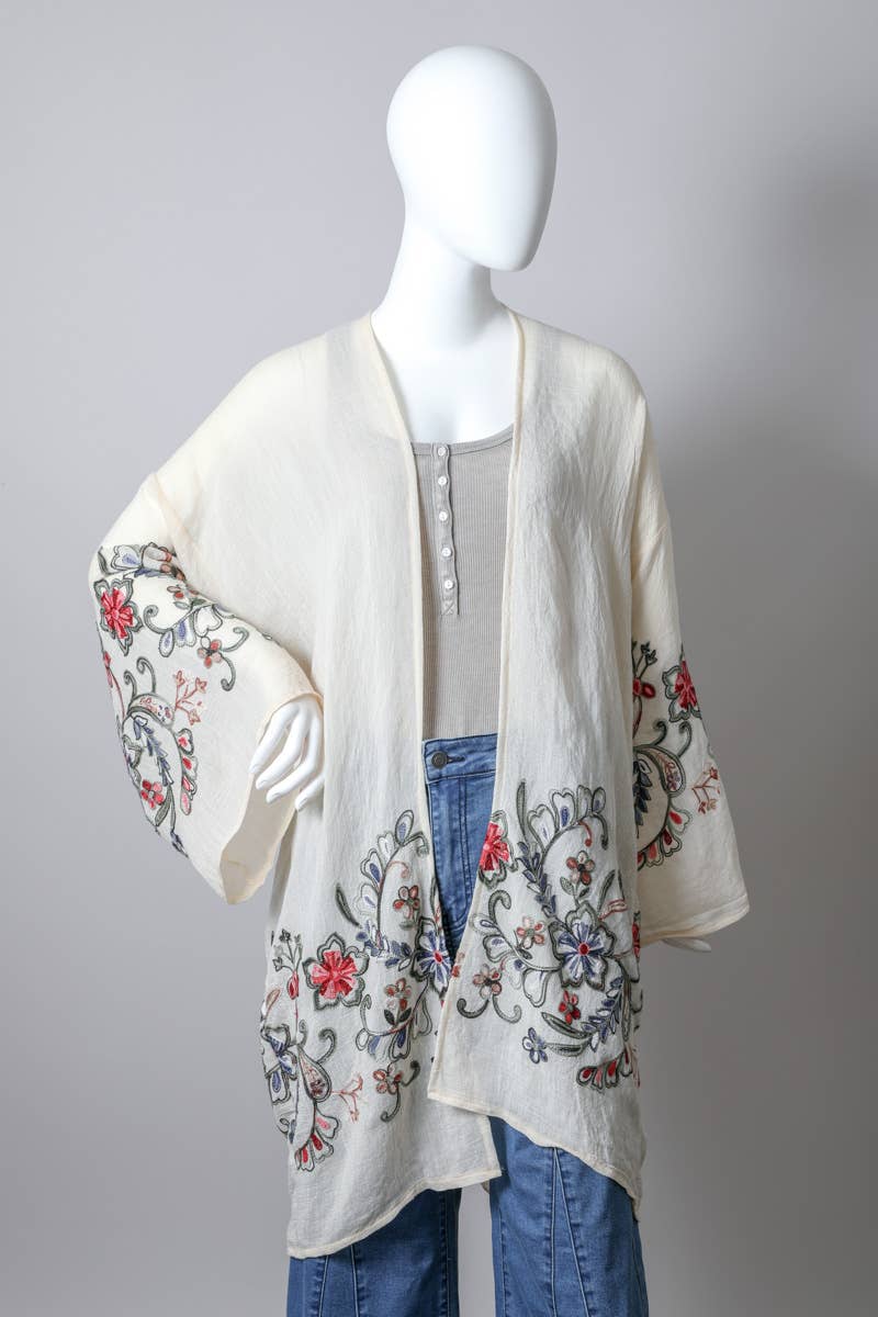 Chic Full-Length Flower Kimono - Versatile Layering Piece 🌼