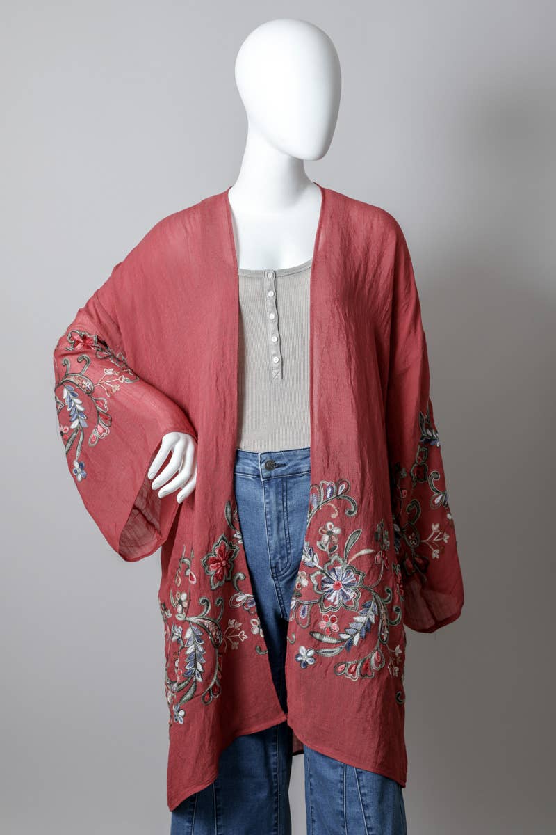 Chic Full-Length Flower Kimono - Versatile Layering Piece 🌼