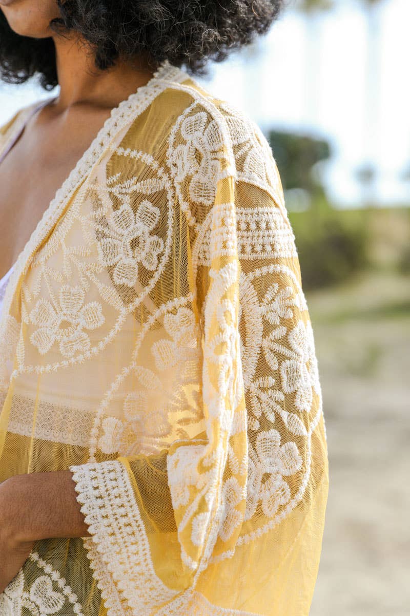 Bohemian Lace Kimono Beach Cover-Up