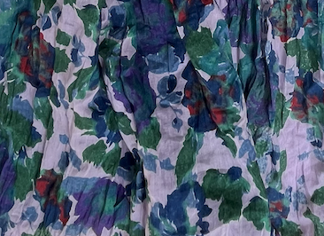 Crinkled Cotton Scarf - Roses Grape