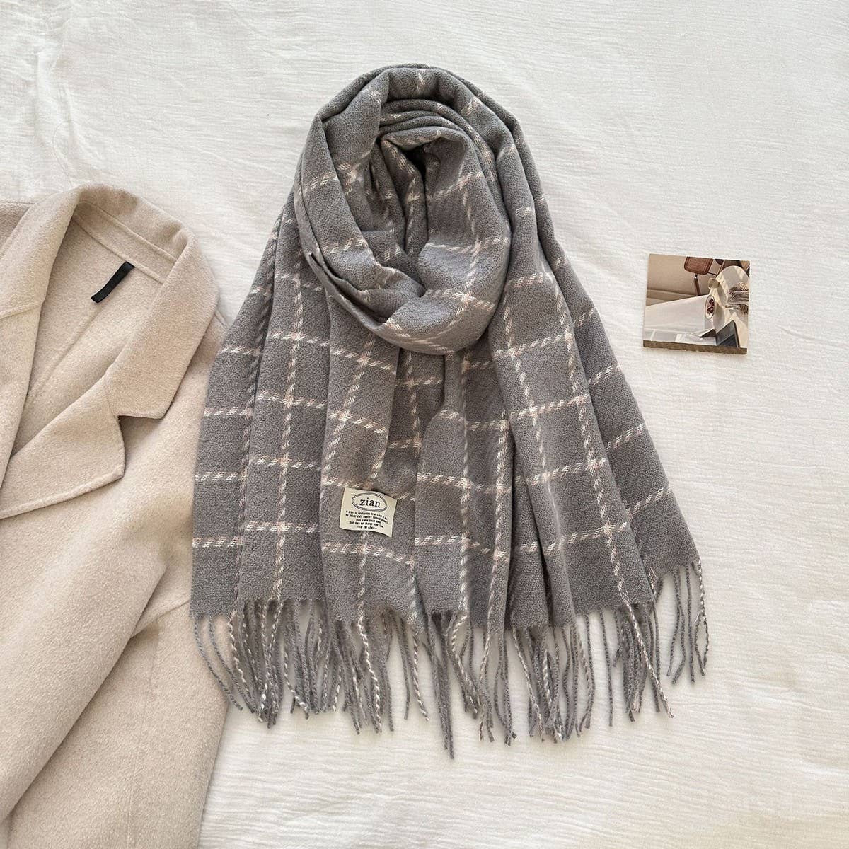 Plaid Cashmere Feel Scarf