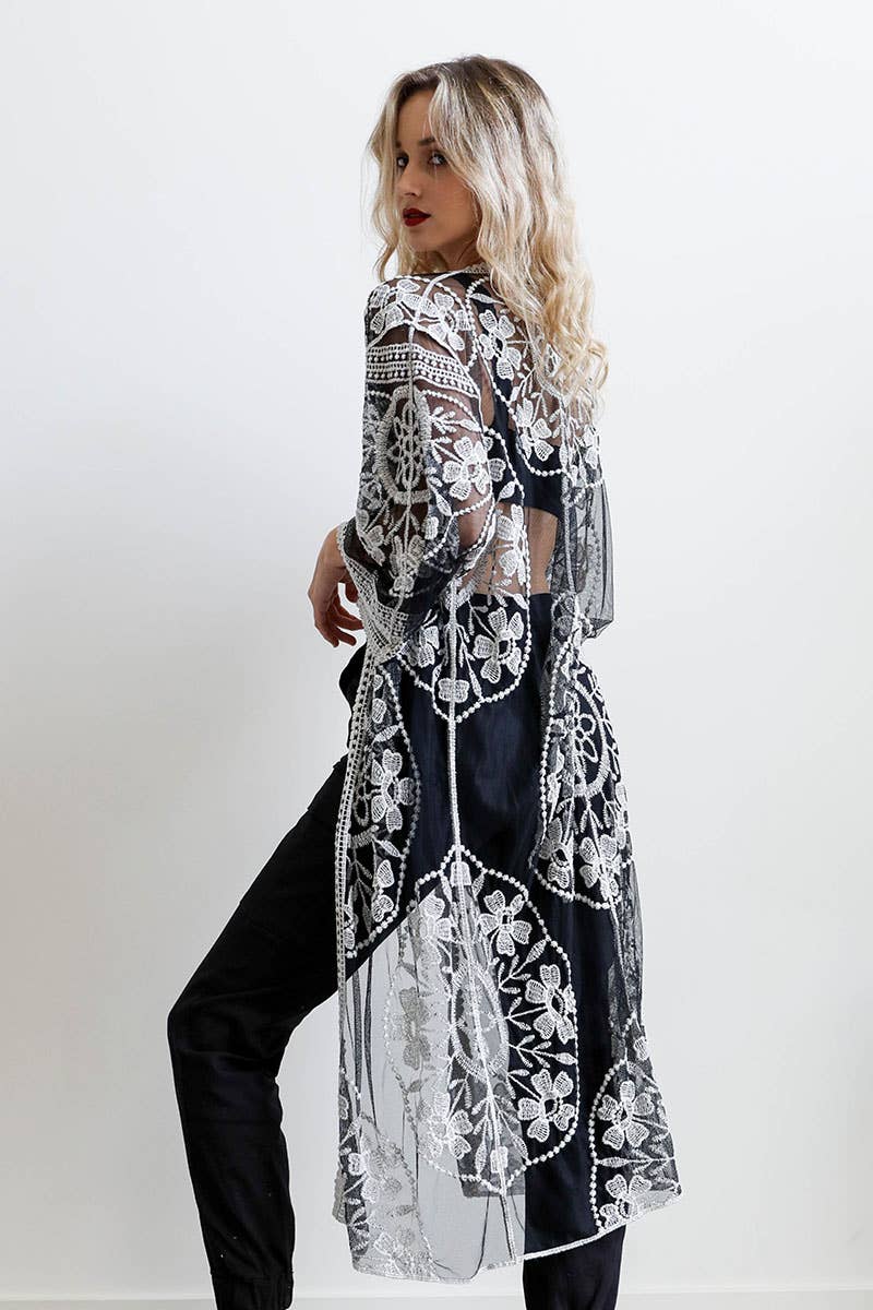Bohemian Lace Kimono Beach Cover-Up
