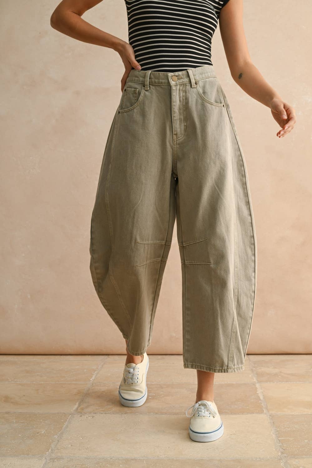 BARREL COTTON PANTS