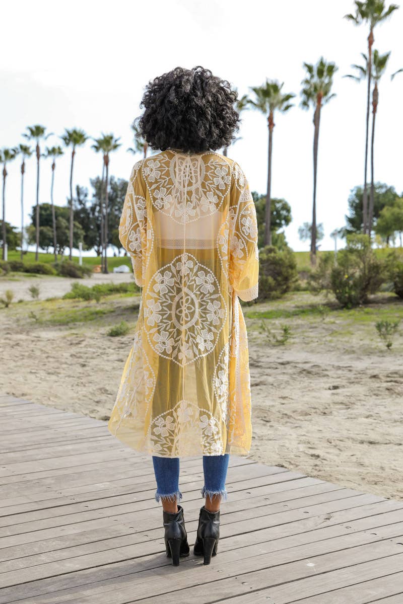 Bohemian Lace Kimono Beach Cover-Up