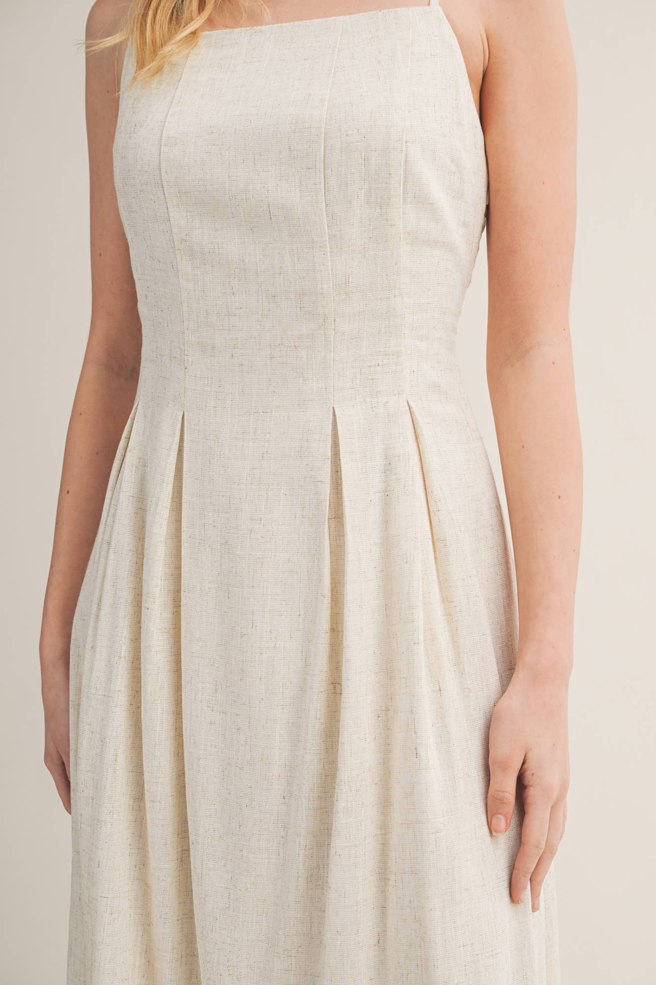 PLEATED TUCK CAMI DRESS