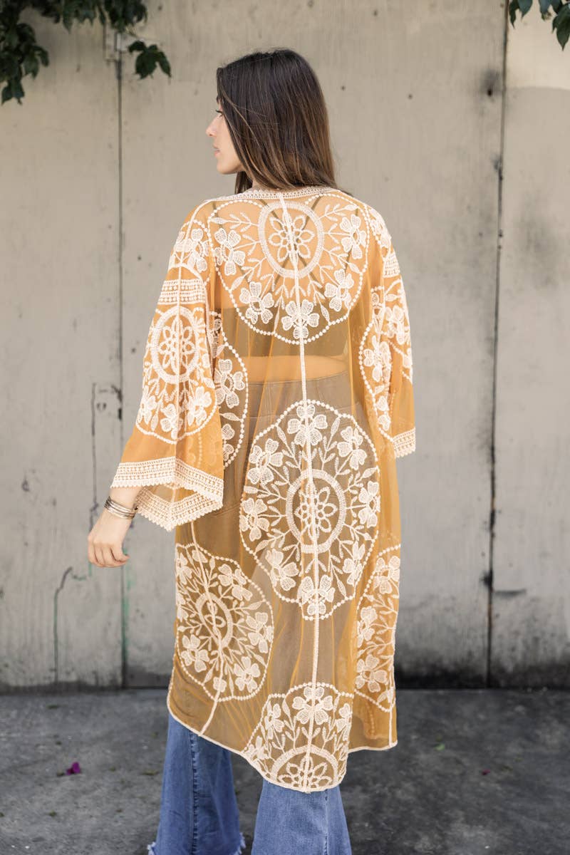 Bohemian Lace Kimono Beach Cover-Up
