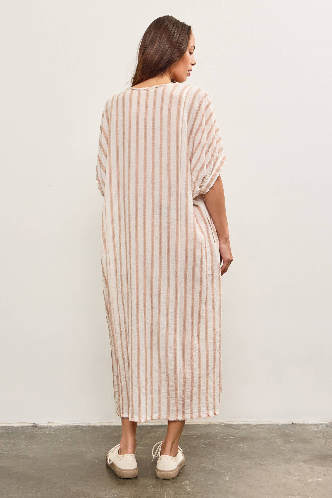 Front Button Closure with Tied Tunic Dress