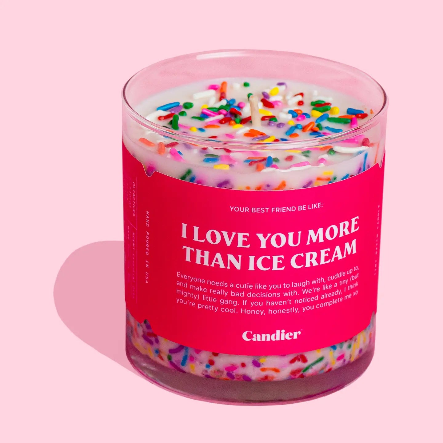 Candier Love You More Than Ice Cream Candle