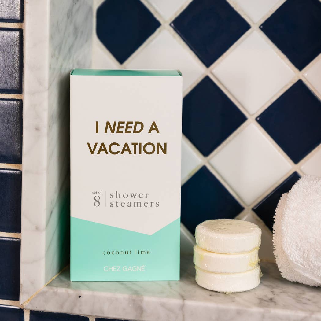 Chez Gagne I Need A Vacation - Aromatherapy Shower Steamers - Coconut Lime - Set of 8