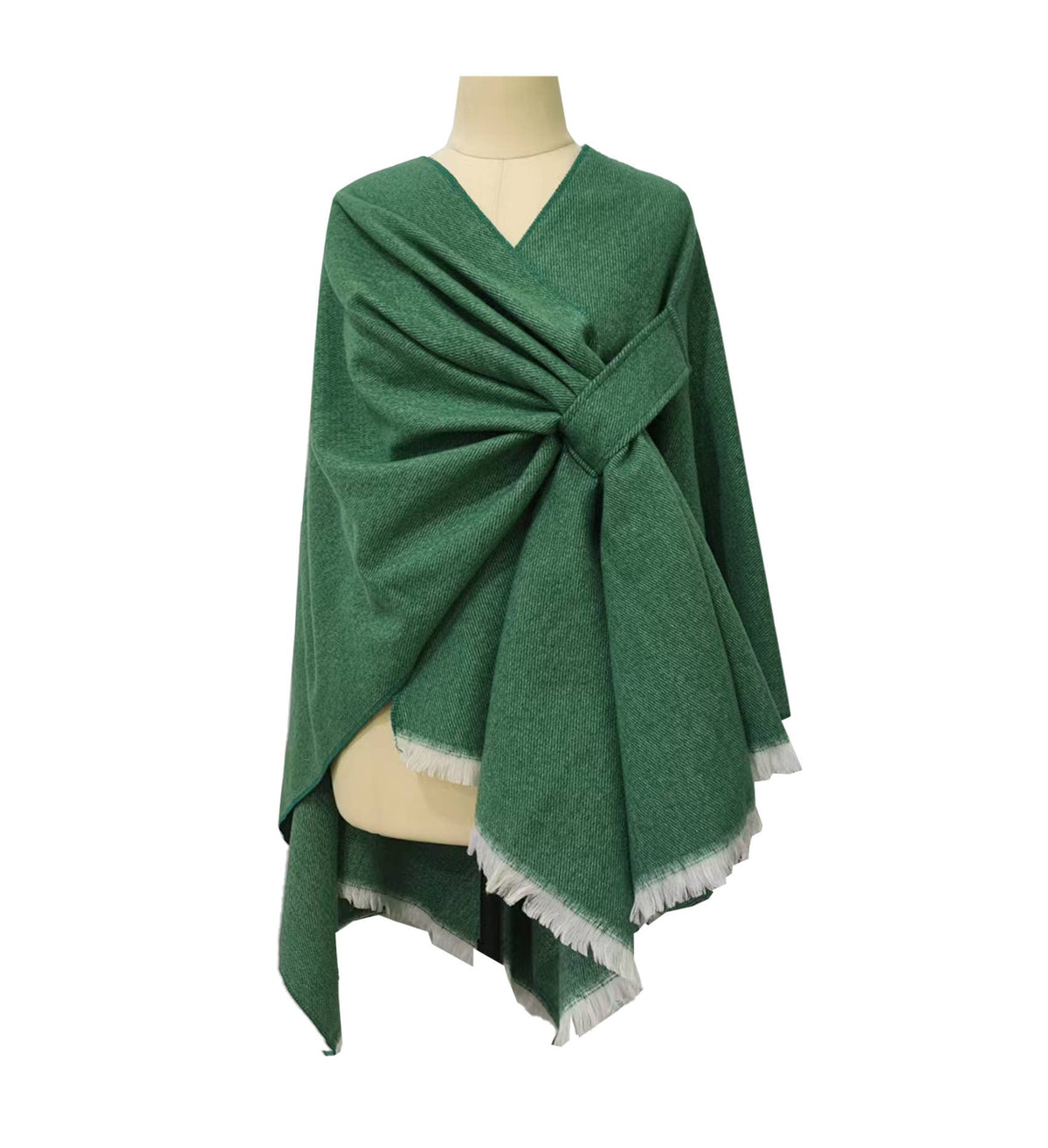 Asymmetrical plain chilly ruana