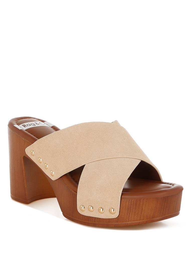 Mearsk Genuine Suede Leather Clogs