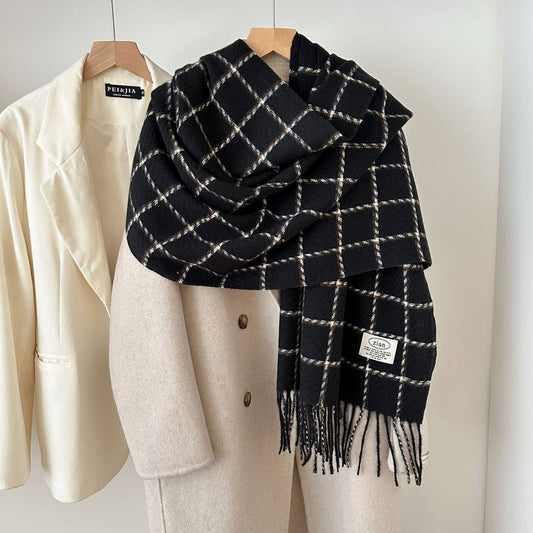 Plaid Cashmere Feel Scarf