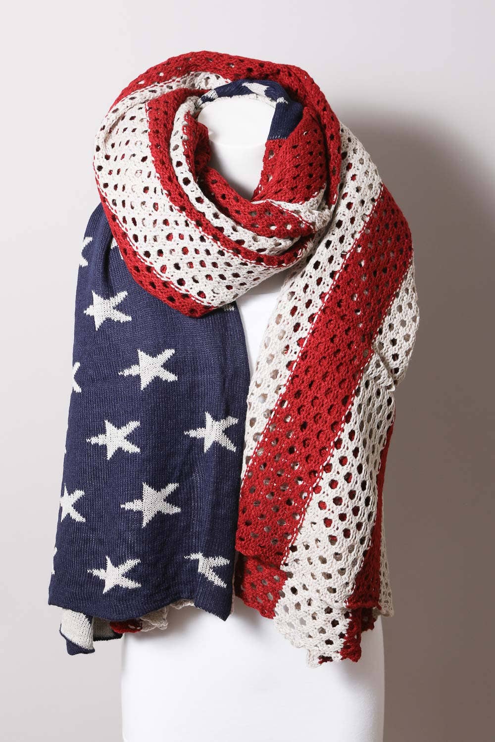 Netted Oversized American Flag Knit Blanket Scarf 🇺🇸