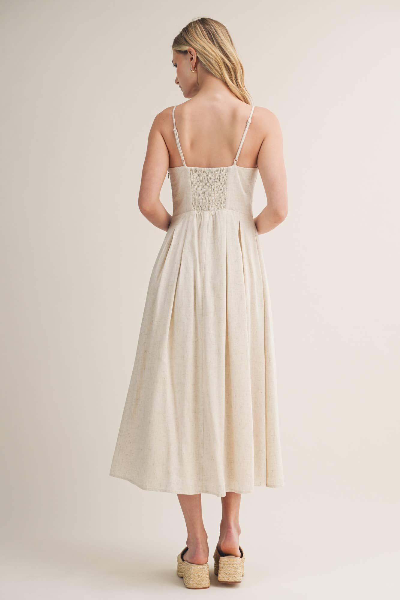 PLEATED TUCK CAMI DRESS