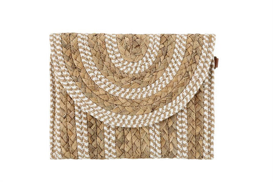 Ladies Straw Flip Over Clutch Bag