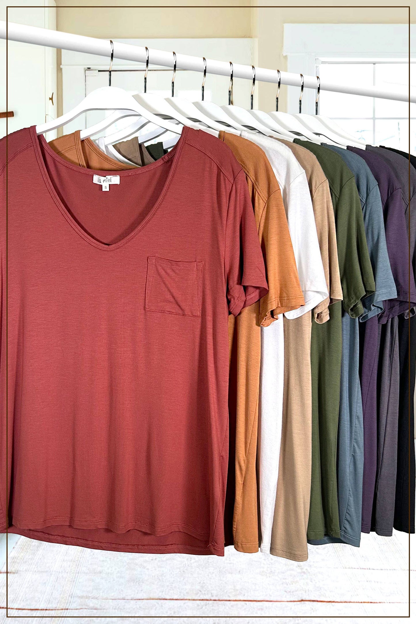 Super Soft Front Pocket Short Sleeve Basic Top