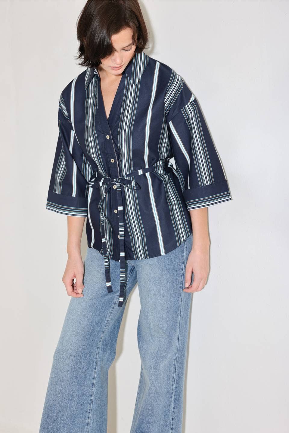 A striped woven top