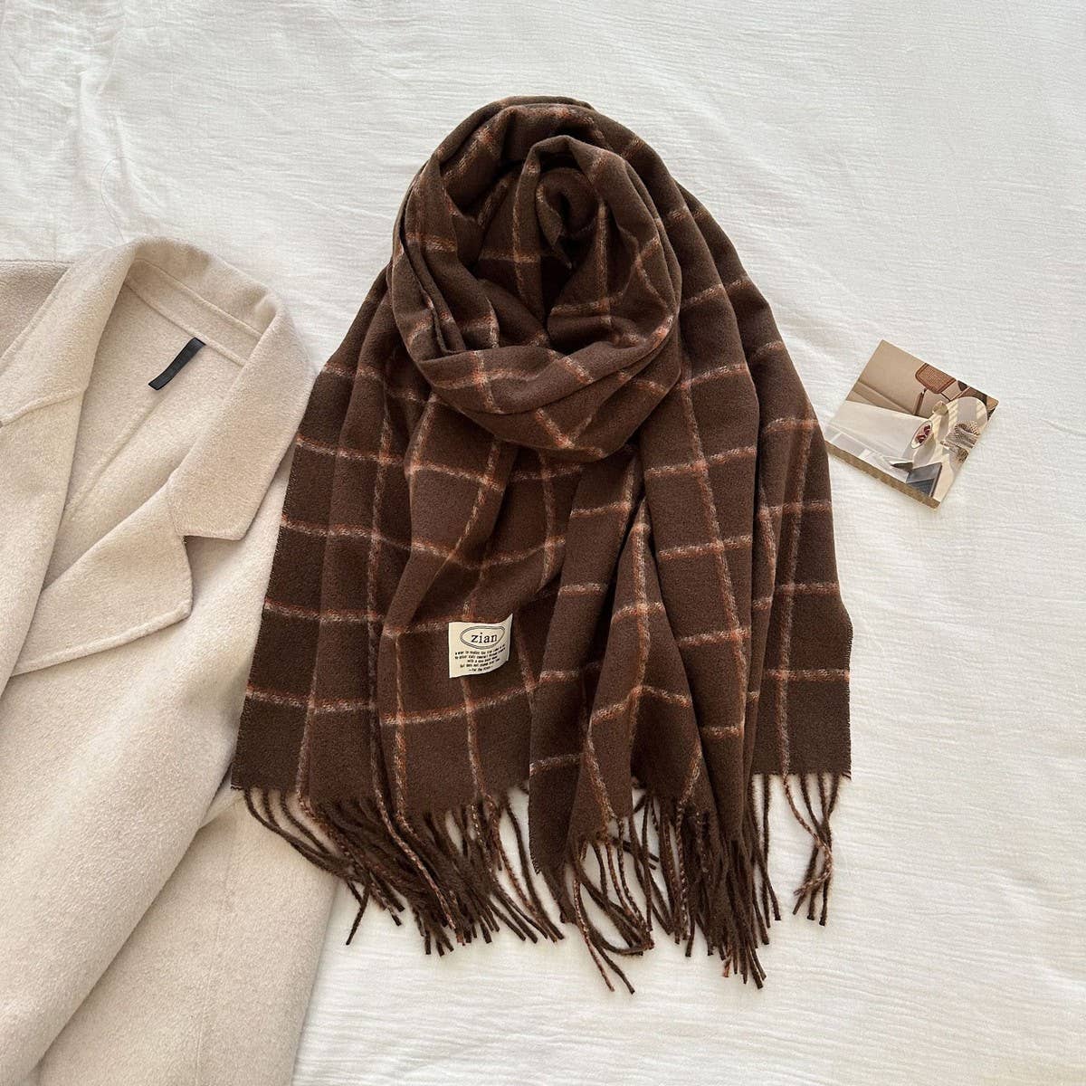 Plaid Cashmere Feel Scarf