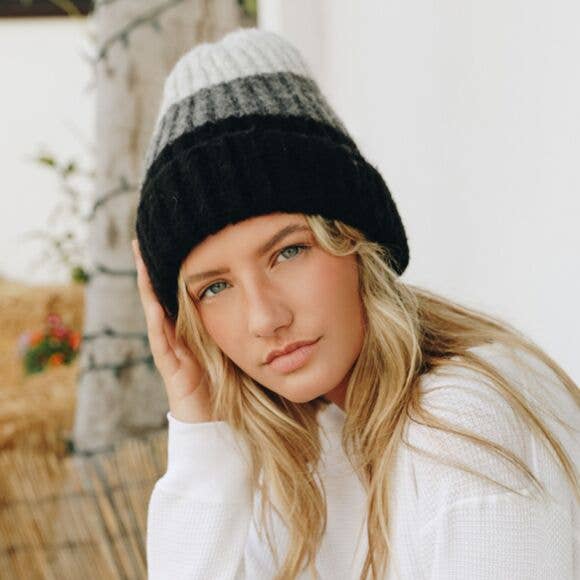Cozy Color Block Wool Blend Knit Beanie 🎨