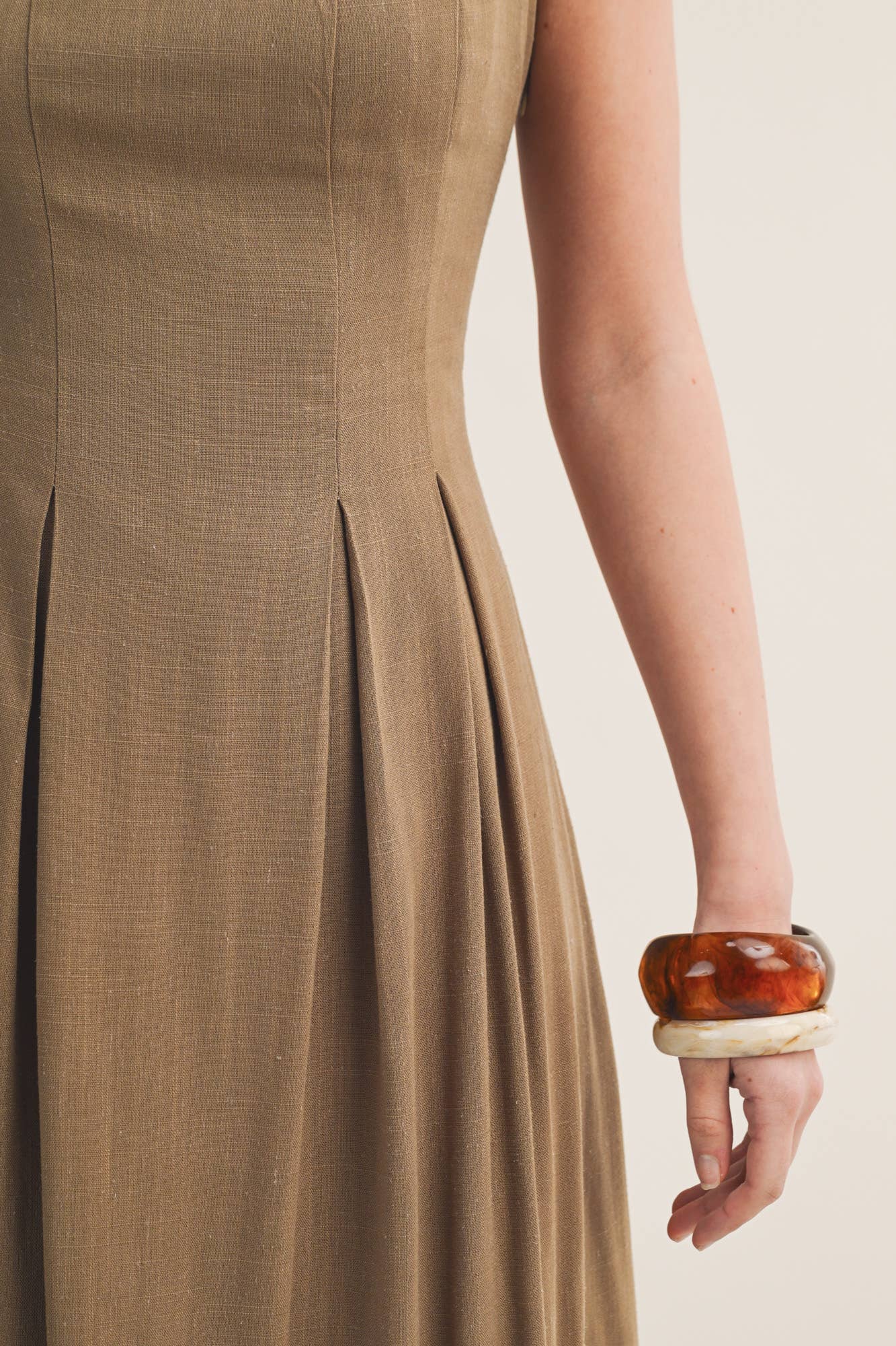 PLEATED TUCK CAMI DRESS