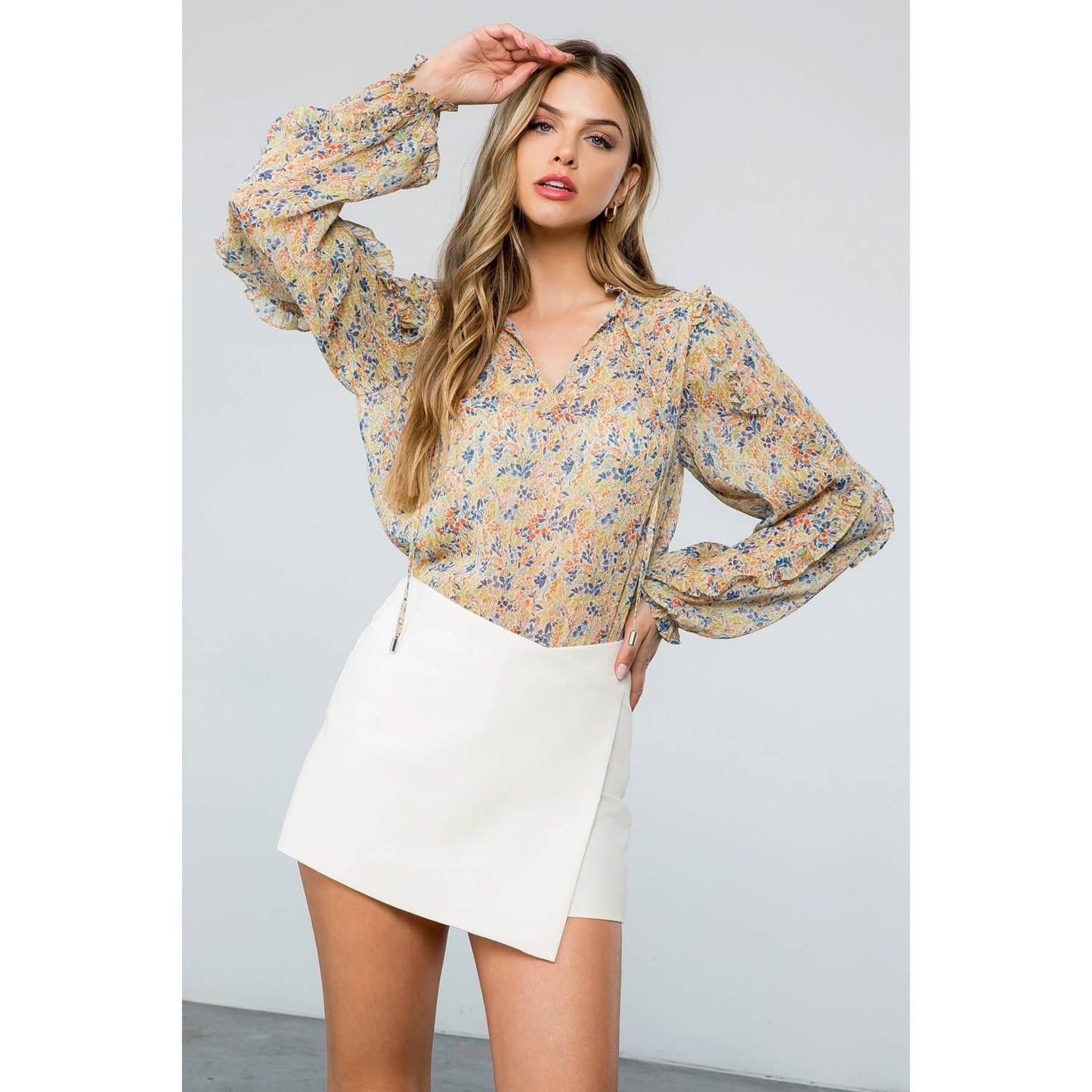 Flower Print Longsleeve Blouse