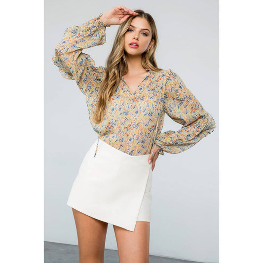 Flower Print Longsleeve Blouse