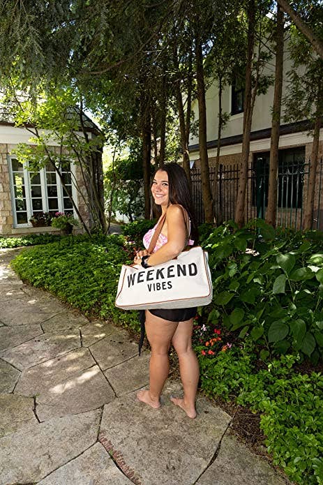 Large Cotton Tote Bag - Weekend Vibes