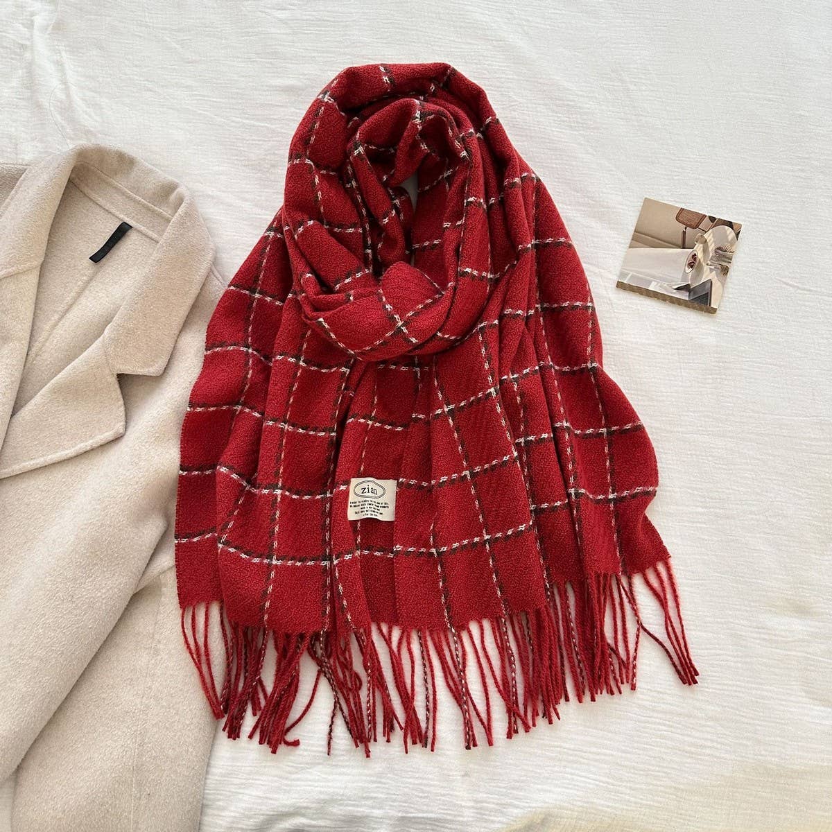 Plaid Cashmere Feel Scarf