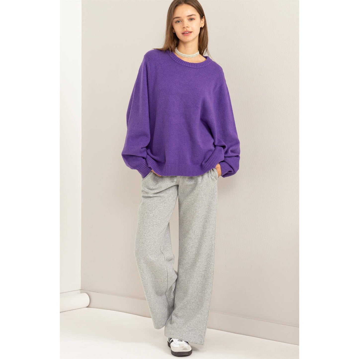 Grey Mid-rise Drawstring Wide Leg Pants