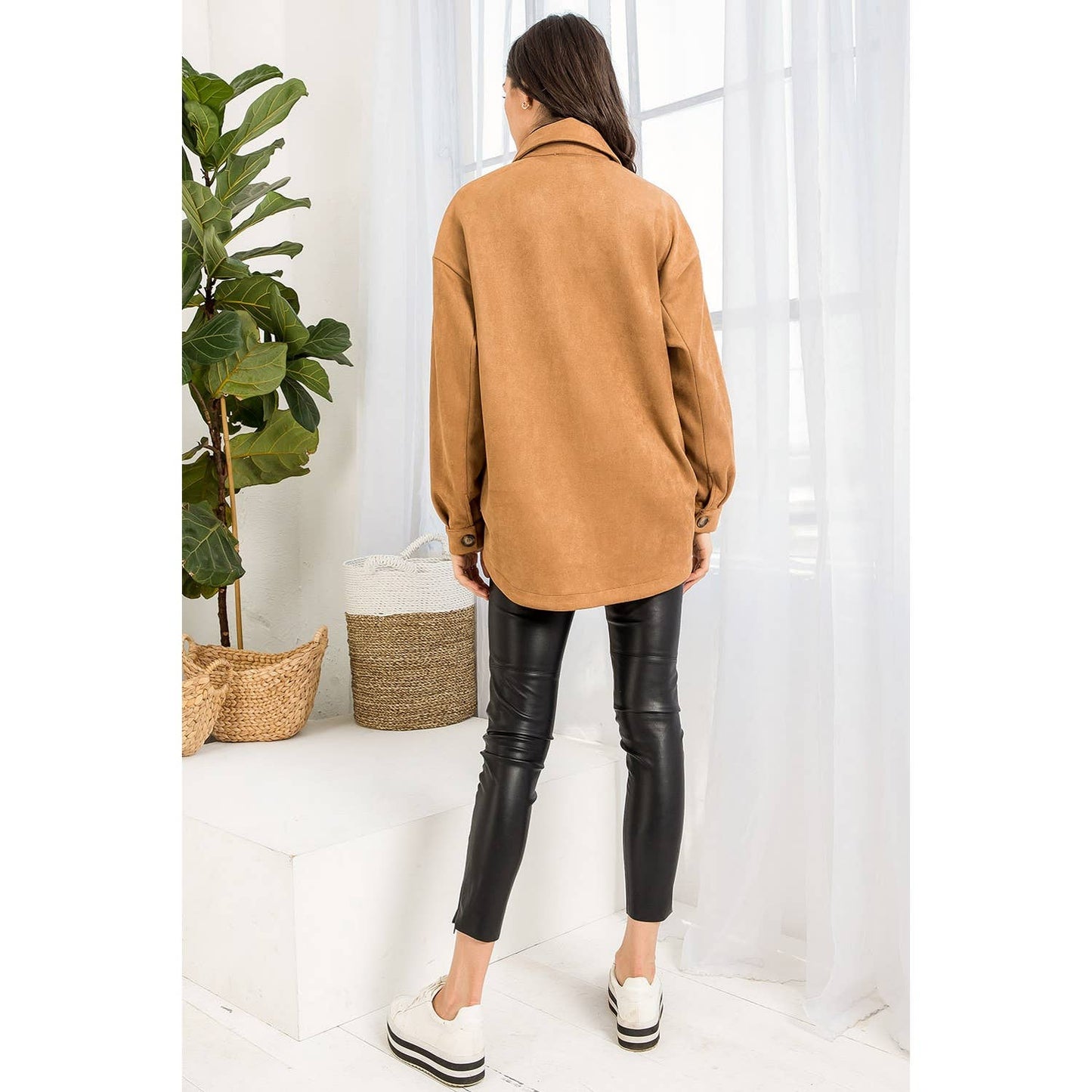 Suede Button Up Jacket