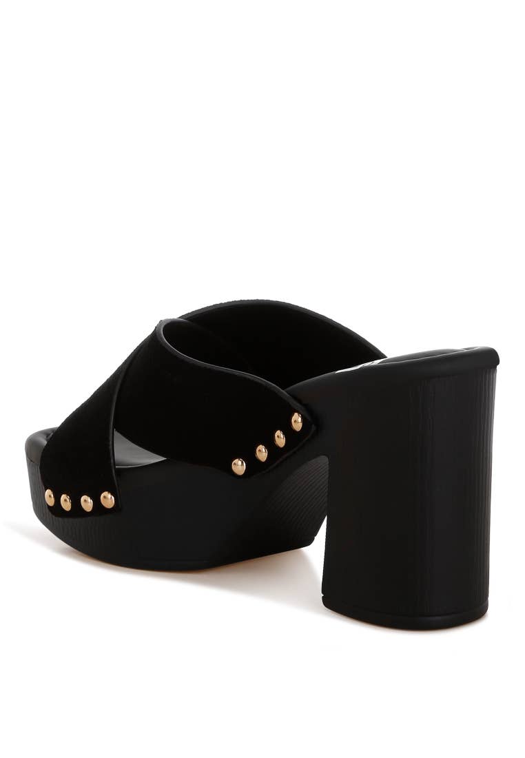 Mearsk Genuine Suede Leather Clogs