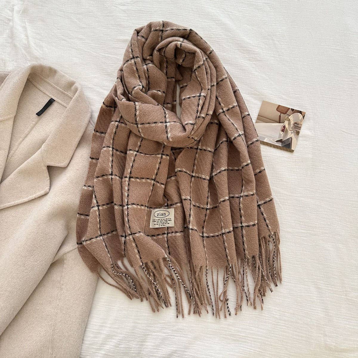 Plaid Cashmere Feel Scarf