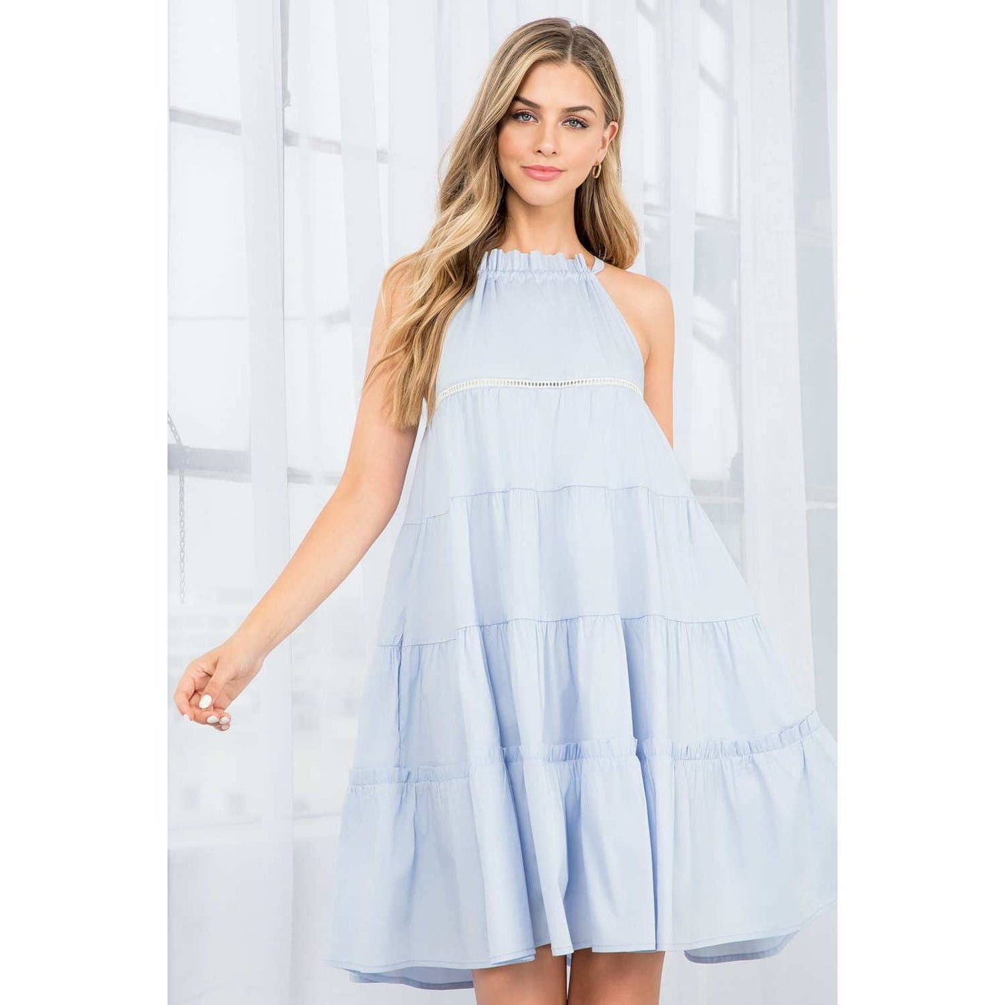 Poplin Tiered Dress