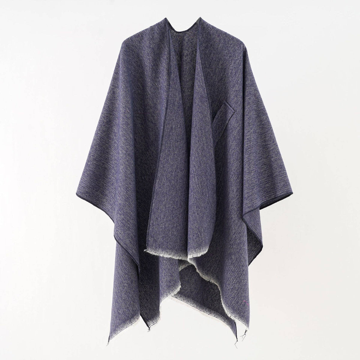Asymmetrical plain chilly ruana
