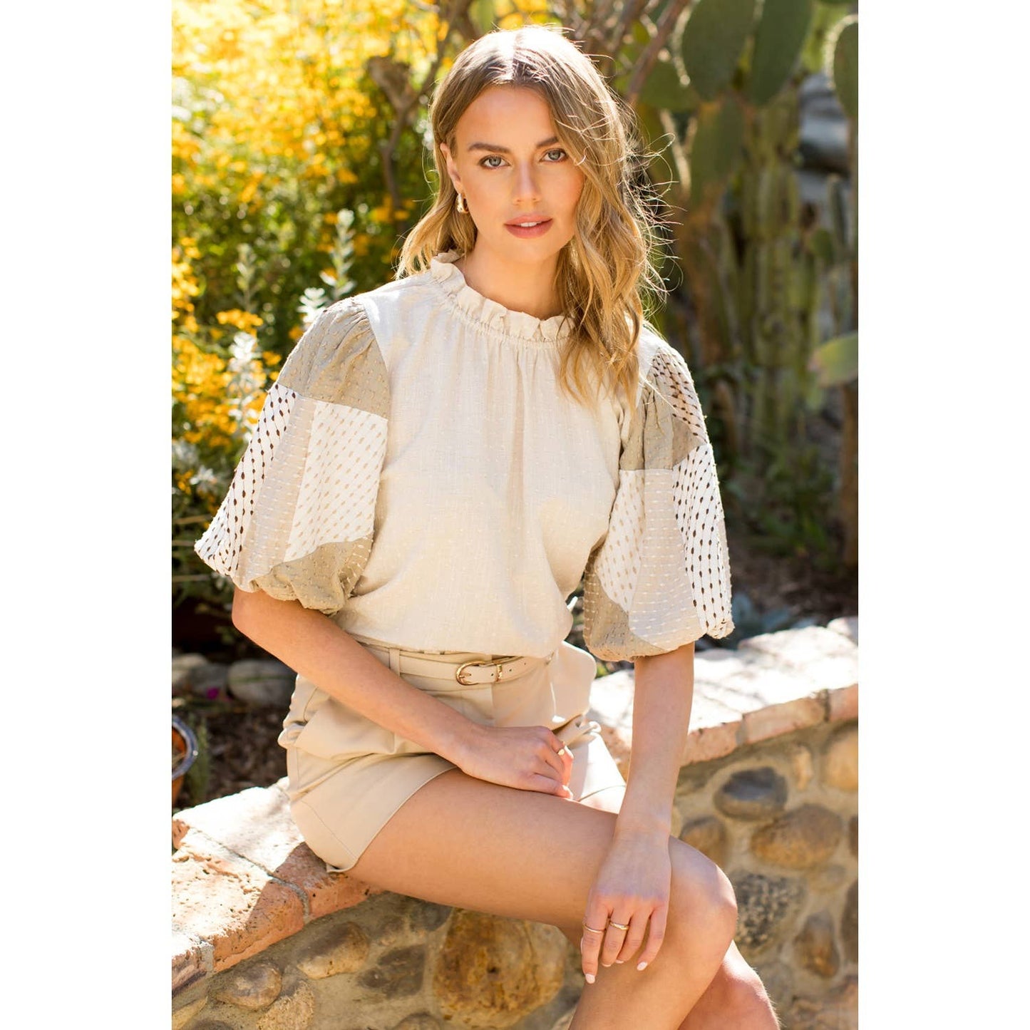 Textured Puff Sleeve Top