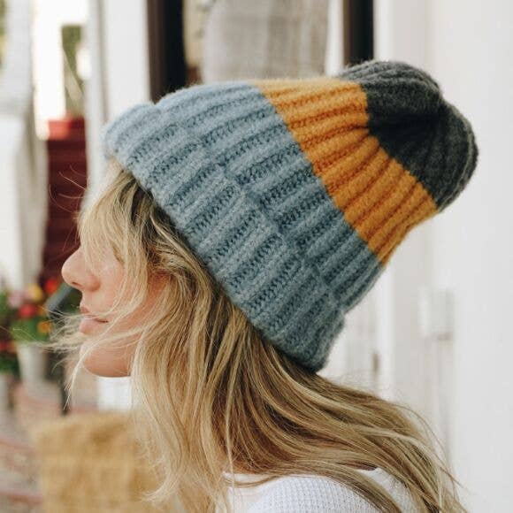 Cozy Color Block Wool Blend Knit Beanie 🎨