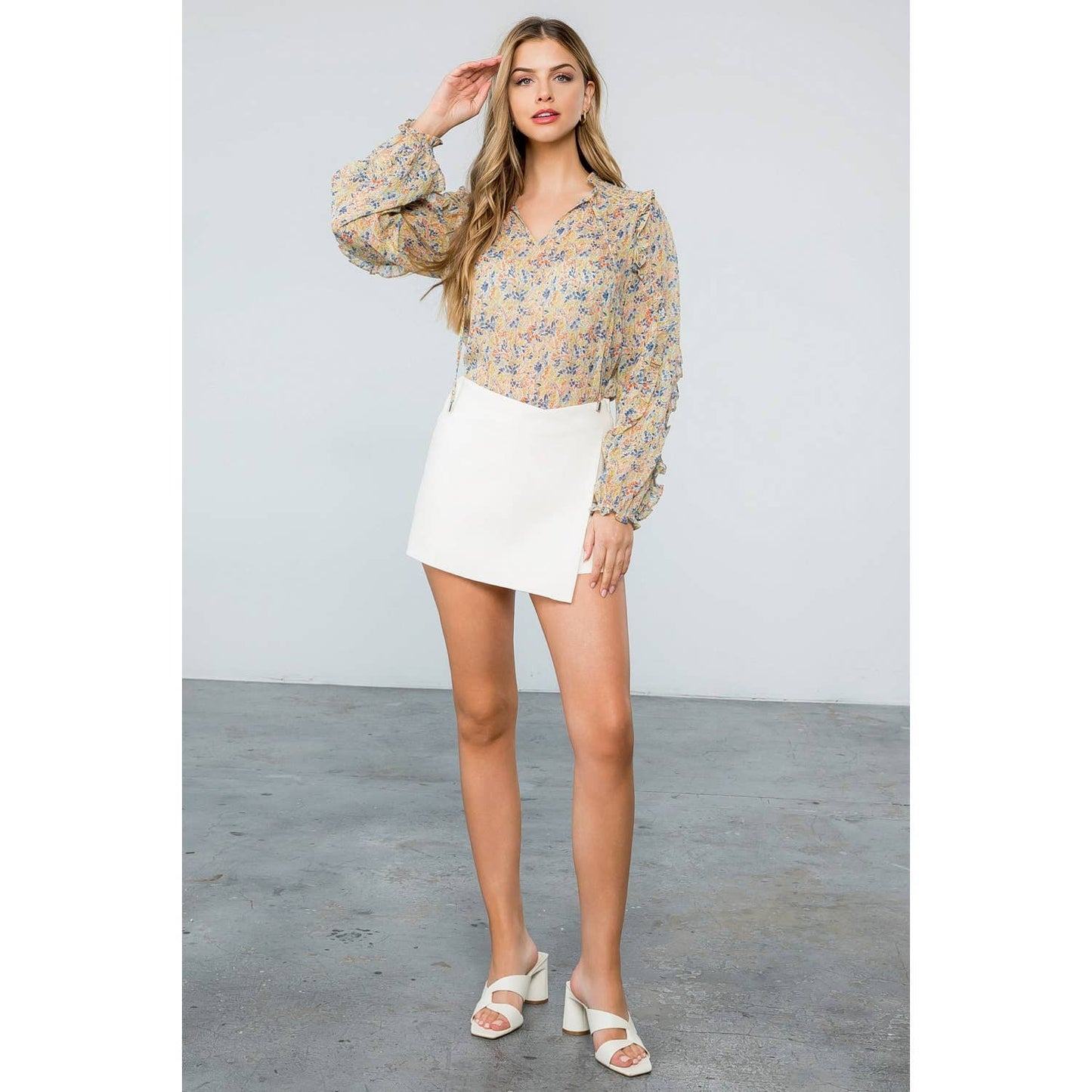 Flower Print Longsleeve Blouse