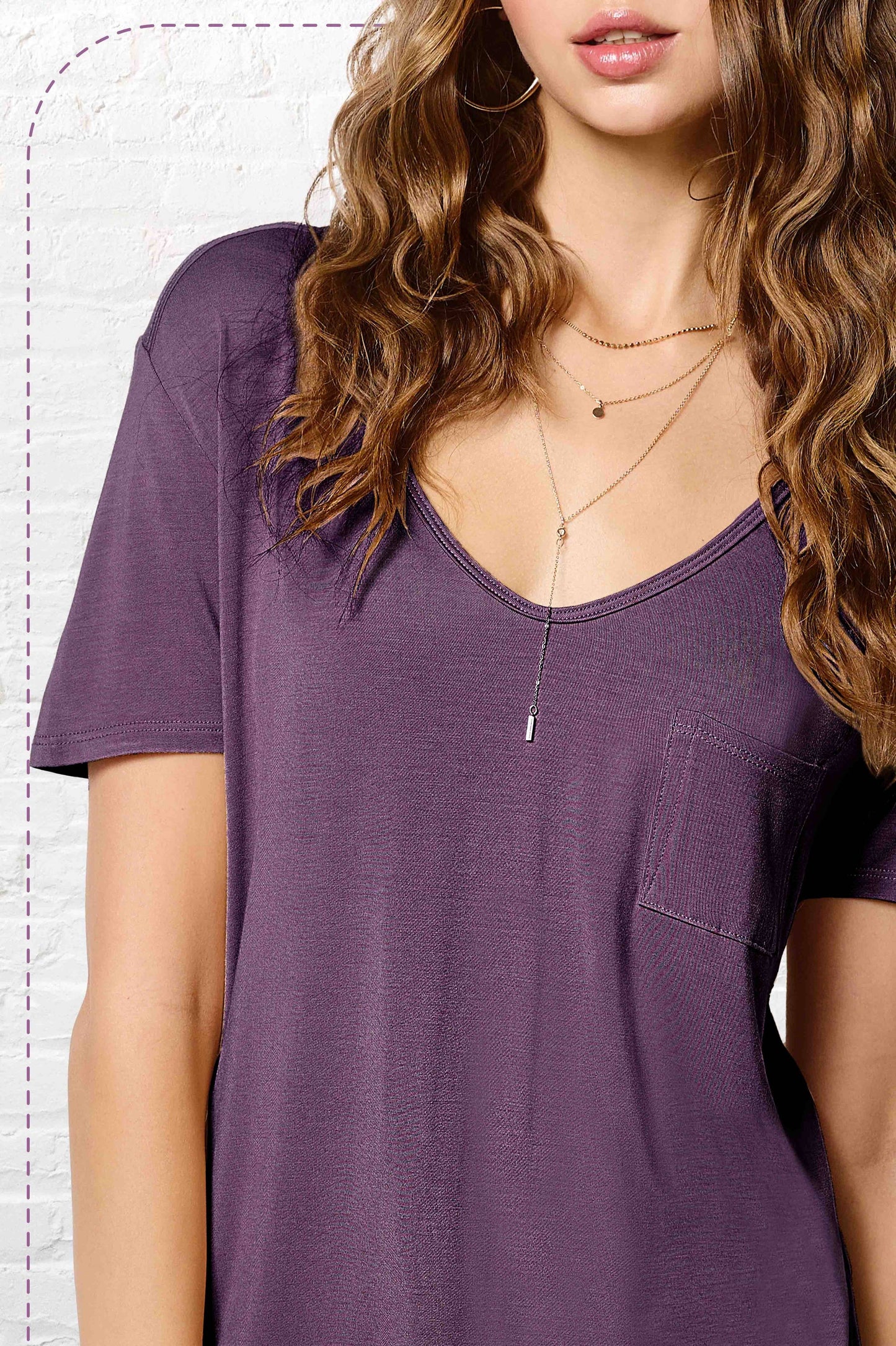 Super Soft Front Pocket Short Sleeve Basic Top