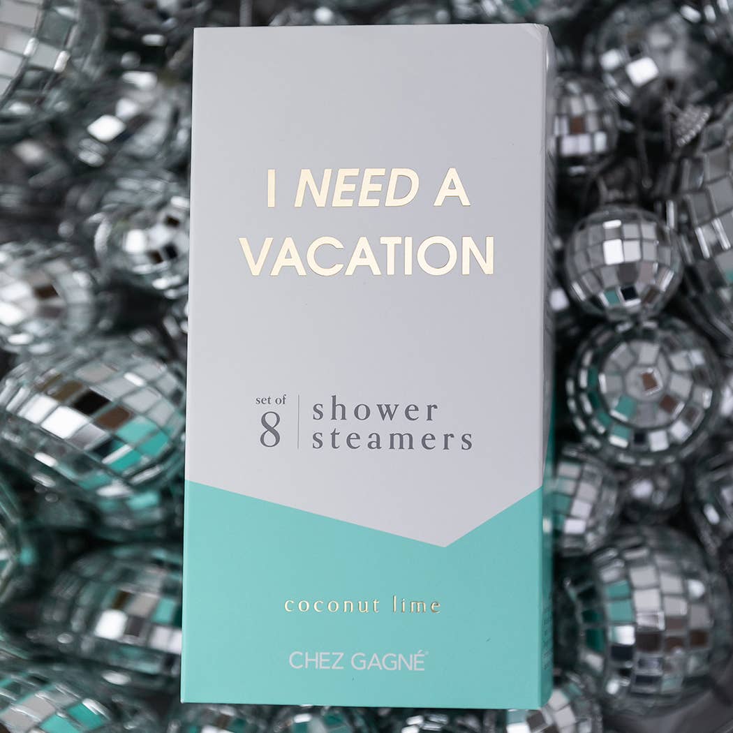 Chez Gagne I Need A Vacation - Aromatherapy Shower Steamers - Coconut Lime - Set of 8