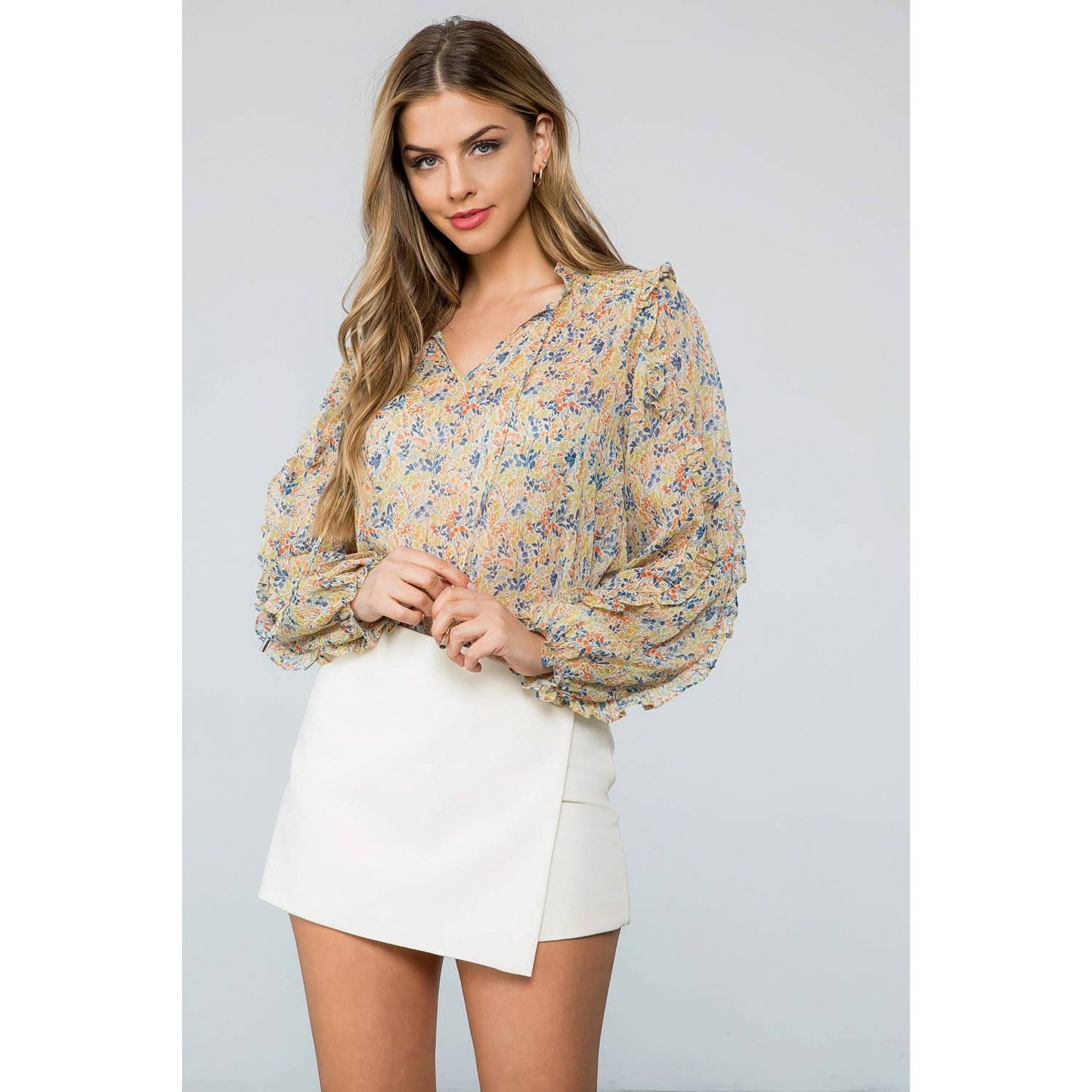 Flower Print Longsleeve Blouse
