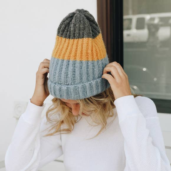 Cozy Color Block Wool Blend Knit Beanie 🎨