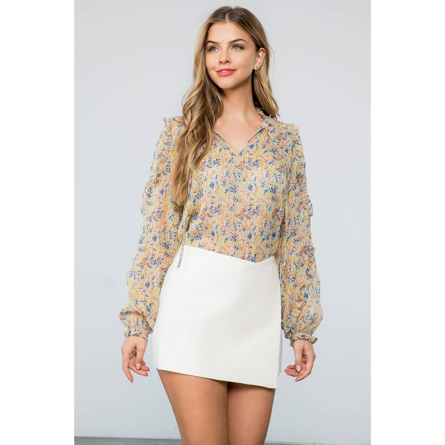 Flower Print Longsleeve Blouse