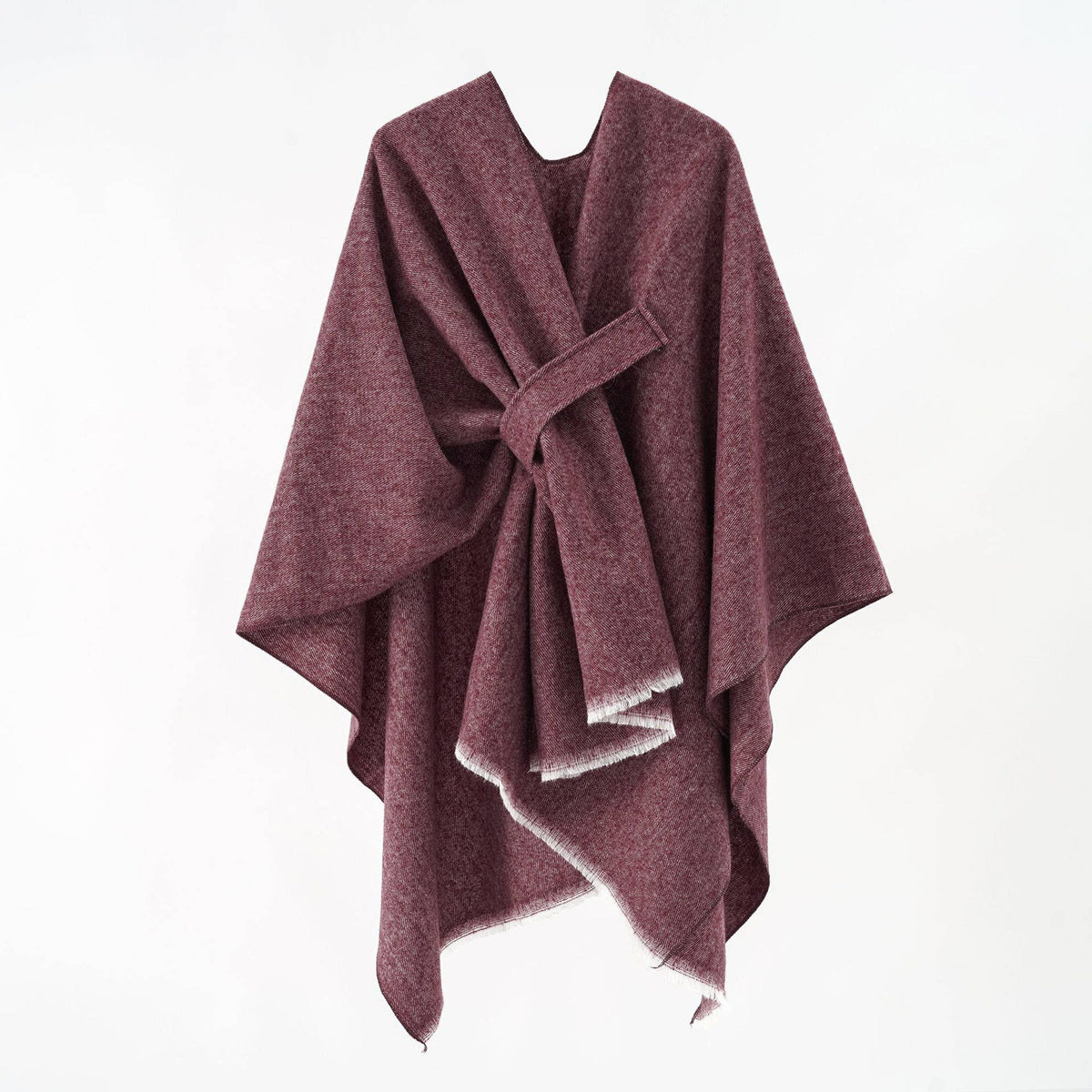 Asymmetrical plain chilly ruana