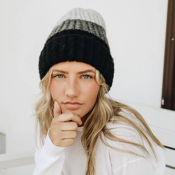 Cozy Color Block Wool Blend Knit Beanie 🎨