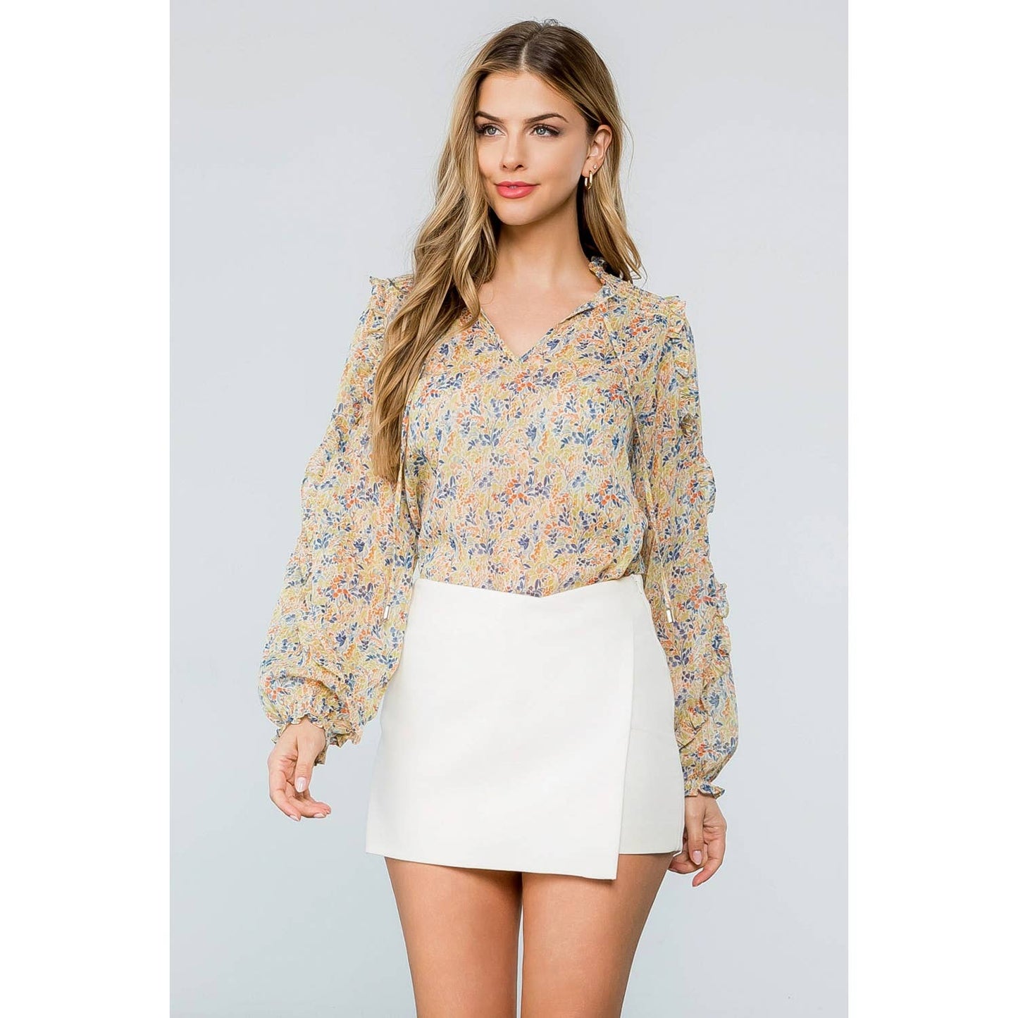 Flower Print Longsleeve Blouse