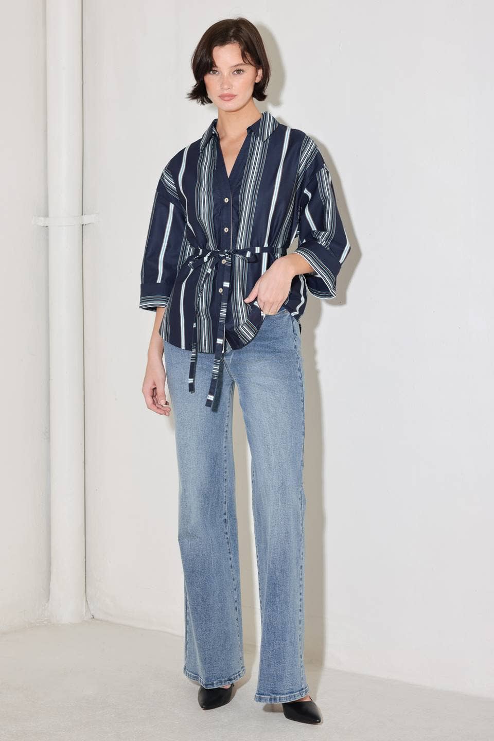 A striped woven top