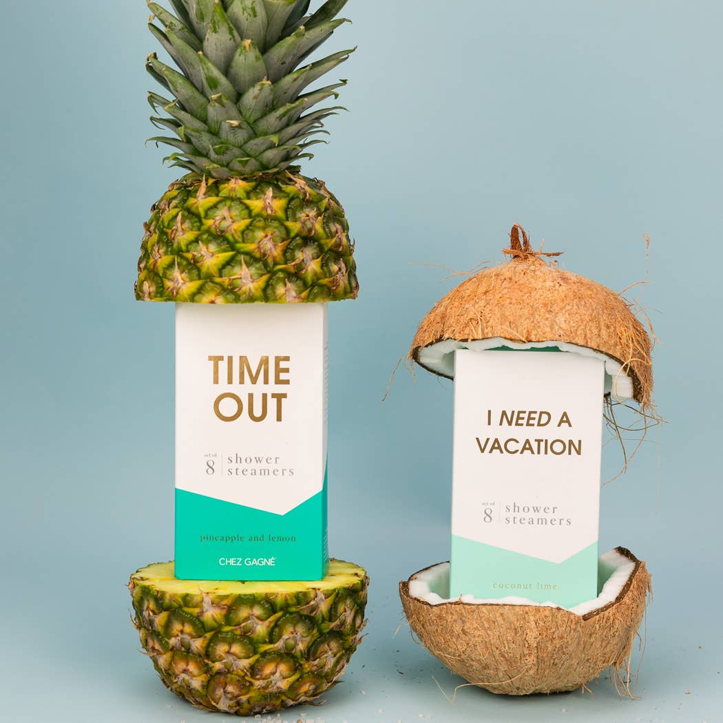 Chez Gagne I Need A Vacation - Aromatherapy Shower Steamers - Coconut Lime - Set of 8