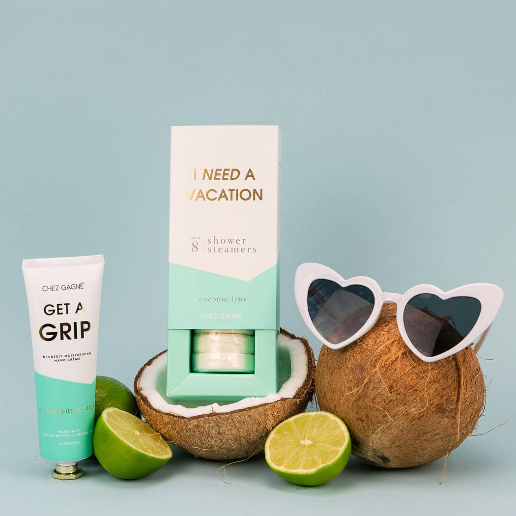 Chez Gagne I Need A Vacation - Aromatherapy Shower Steamers - Coconut Lime - Set of 8